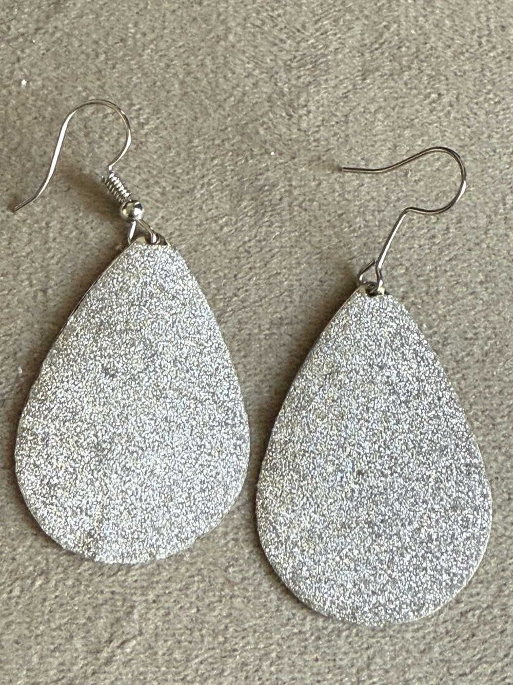 Silver Teardrop Dangle Earrings